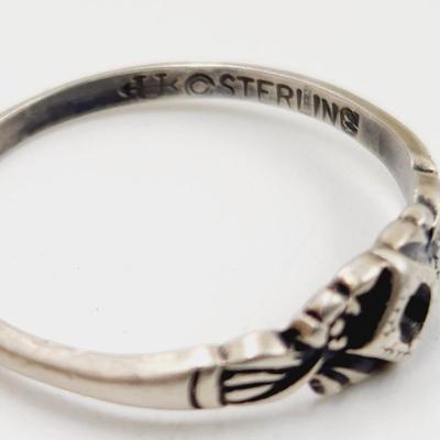 DETAILED STERLING RING SIZE 4