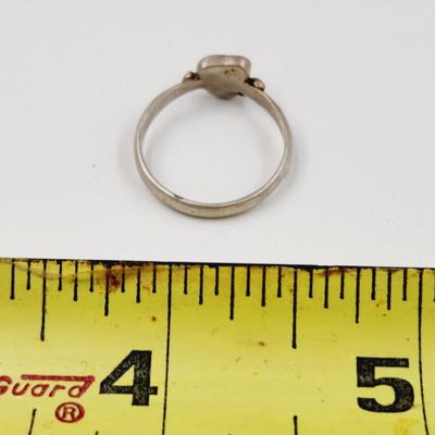 STERLING & TURQUOISE HEART RING SIZE 6