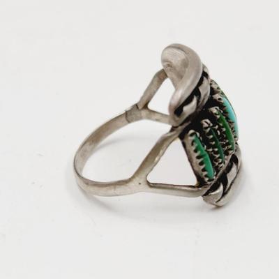 BEAUTIFUL TURQUOISE & .925 SILVER RING SIZE 7.5