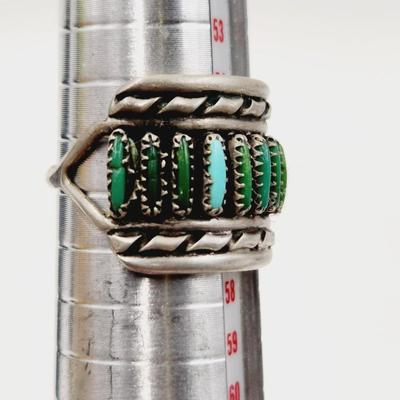 BEAUTIFUL TURQUOISE & .925 SILVER RING SIZE 7.5