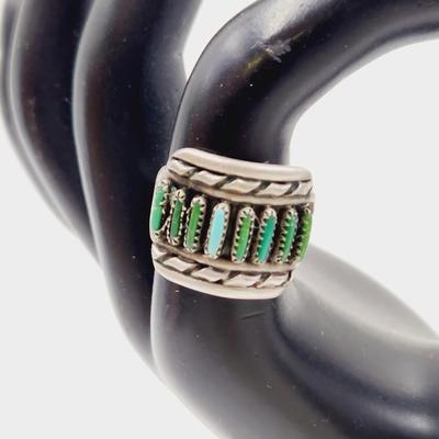 BEAUTIFUL TURQUOISE & .925 SILVER RING SIZE 7.5