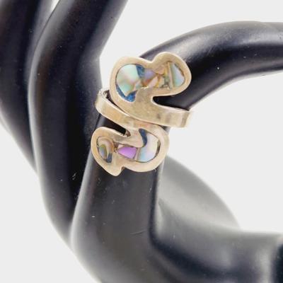 MEXICAN SILVER & ABALONE RING SIZE 7