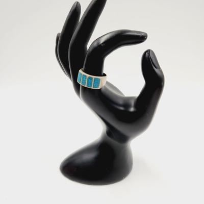 . 925 SILVER & TURQUOISE RING SIZE 9.5