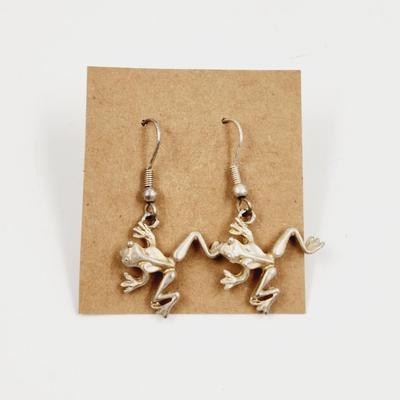 . 925 HANGING FROG EARRINGS