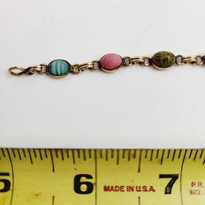 18K GOLD FILLED MULTI COLORED STONE BRACELET