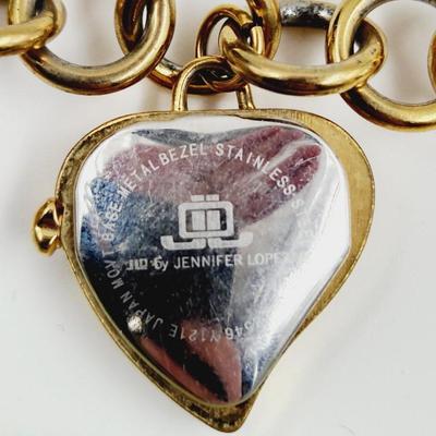 JLO GOLD TONED CHARM WATCH BRACELET
