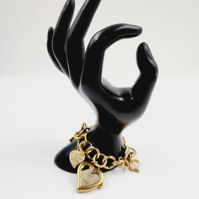 JLO GOLD TONED CHARM WATCH BRACELET