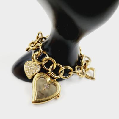 JLO GOLD TONED CHARM WATCH BRACELET