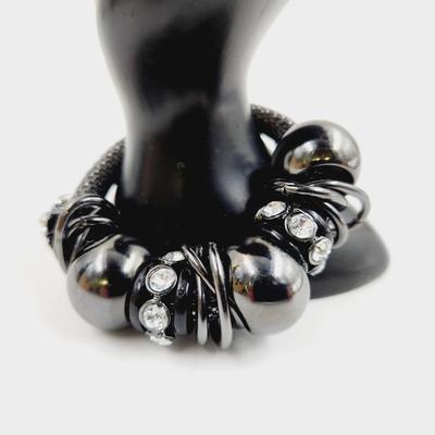 FANTASTIC METAL STRETCHED CHAIN LINK BRACELET W/ BEADS