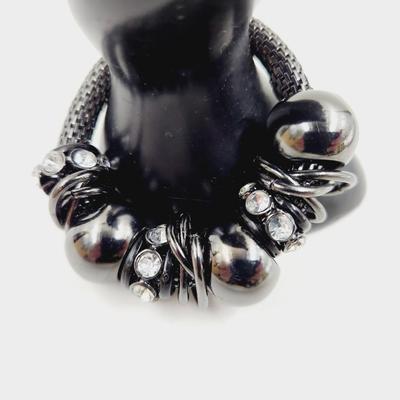 FANTASTIC METAL STRETCHED CHAIN LINK BRACELET W/ BEADS