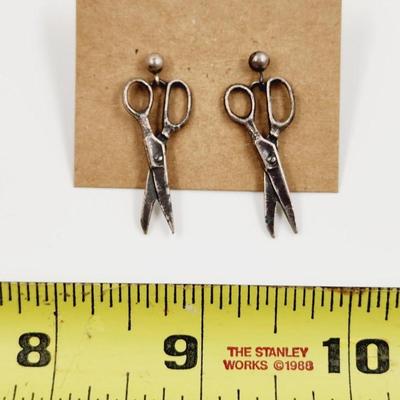 .925 SILVER CUTE SCISSOR EARRINGS
