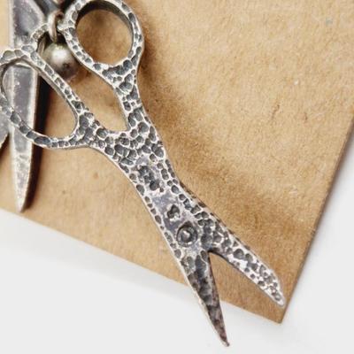 .925 SILVER CUTE SCISSOR EARRINGS