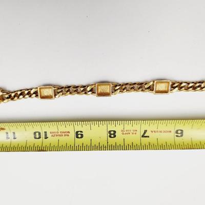 VINTAGE SAL GOLD TONED CHAIN LINK w/ SMALL CRYSTALS BRACELET