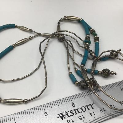 Large Vintage Southwest Style Necklace. Barrel Clasp