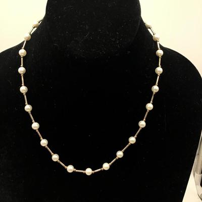 Pearlâ€™s And Sterling Silver Necklace