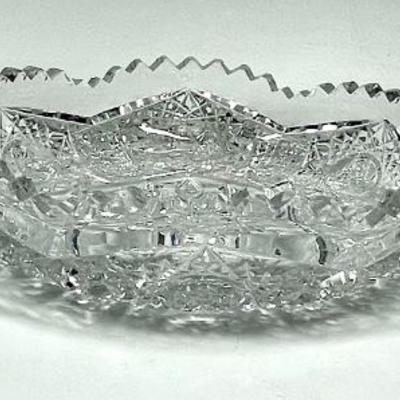 Lot of 3 clear patterned glass candy dishes