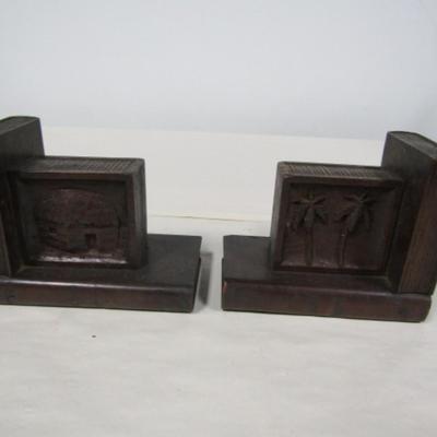 Pair of Wooden Bookends