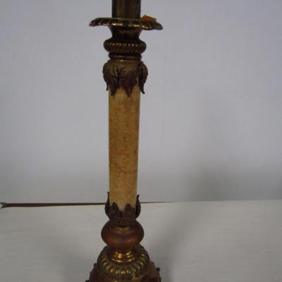 Large Metal and Natural Stone Candle Stick Holder- Approx 25