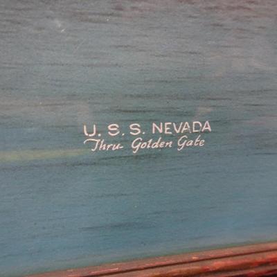 LOT 5 VINTAGE USS NEVADA PRINT
