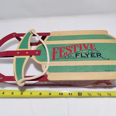 HALLMARK "FESTIVE FLYER" MINIATURE DECORATIVE SLED