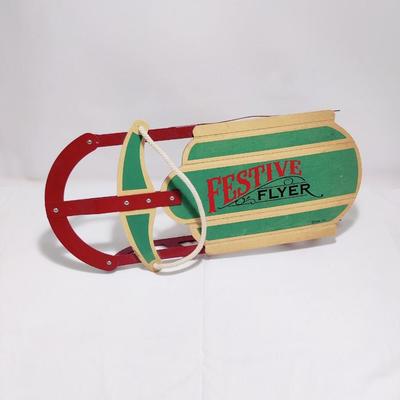 HALLMARK "FESTIVE FLYER" MINIATURE DECORATIVE SLED