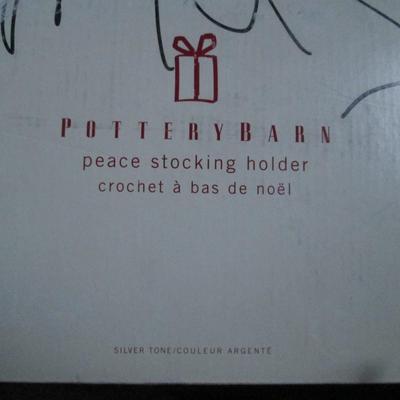 Pottery Barn "Peace" Stocking Holder