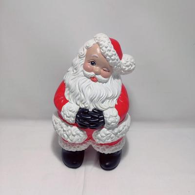 VINTAGE CERAMIC WINKING SANTA CLAUS ATLANTIC MOLD FIGURE