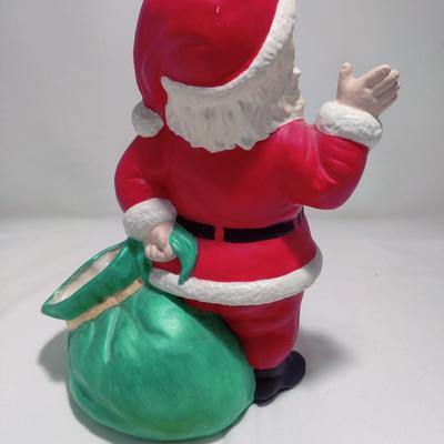 VINTAGE CERAMIC SANTA CLAUS W/ SACK 1973 DUNCAN MOLD FIGURE