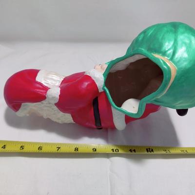VINTAGE CERAMIC SANTA CLAUS W/ SACK 1973 DUNCAN MOLD FIGURE