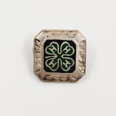 VINTAGE STERLING 4H PIN
