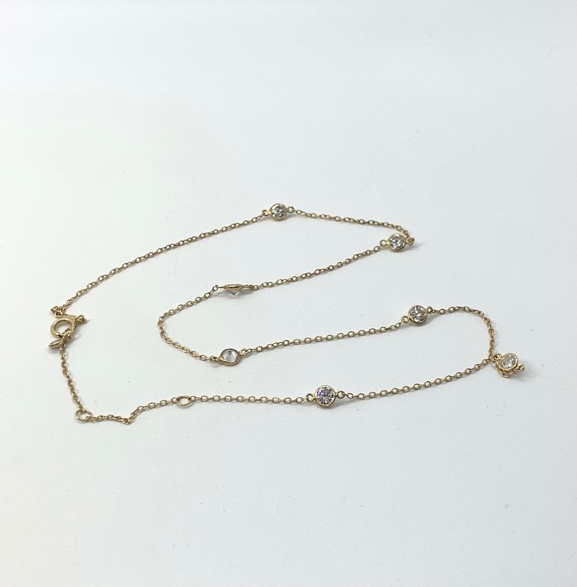2.61g 14k Diamonique 18” Station Necklace