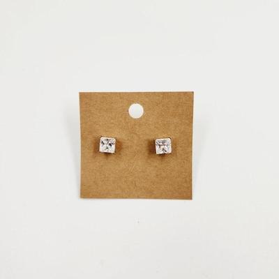 DIAMONDIQUE STERLING GOLD PLATED SIMULATED DIAMOND .30 CARAT EARRINGS