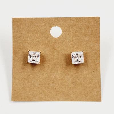 DIAMONDIQUE STERLING GOLD PLATED SIMULATED DIAMOND .30 CARAT EARRINGS