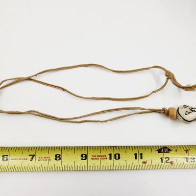 VINTAGE NATIVE AMERICAN BONE ART NECKLACE