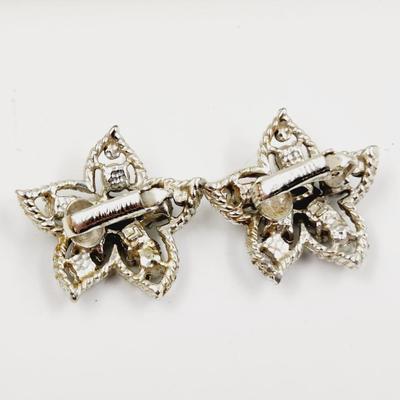 SARAH COVENTRY BLUE & SILVER TONED BROOCH & EARRING SET