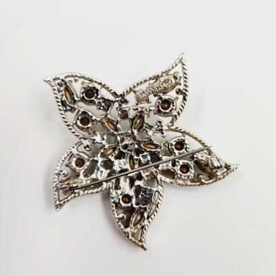 SARAH COVENTRY BLUE & SILVER TONED BROOCH & EARRING SET