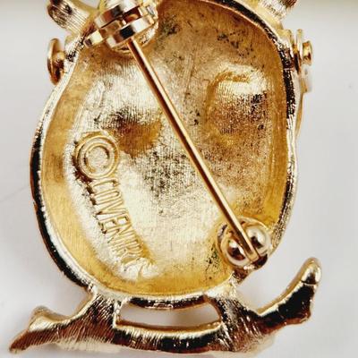 SARAH COVENTRY "PROFESSOR OWL" GOLD TONED BROOCH