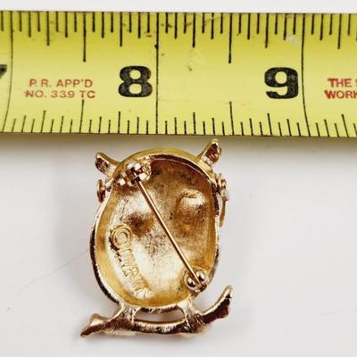 SARAH COVENTRY "PROFESSOR OWL" GOLD TONED BROOCH