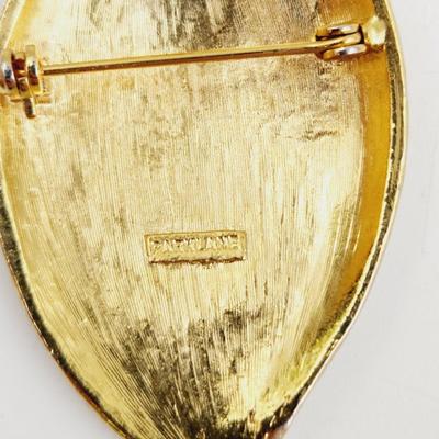 PARK LANE "ENAMELED LILLIES" GOLD TONED BROOCH