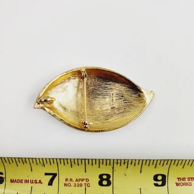 PARK LANE "ENAMELED LILLIES" GOLD TONED BROOCH