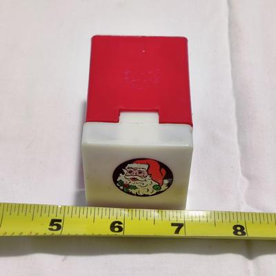 ADORABLE VINTAGE POP UP SANTA CLAUS IN CHIMNEY SQUEAK TOY