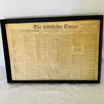 Authentic Original Times Newspaper Late London Edition (LR-SL)