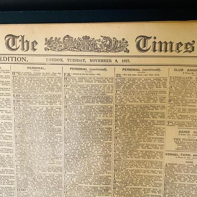 Authentic Original Times Newspaper Late London Edition (LR-SL)
