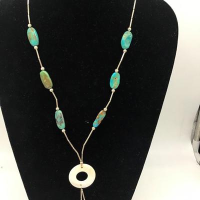 Turquoise And Mother of pearl Vintage Necklace