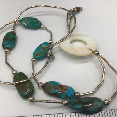 Turquoise And Mother of pearl Vintage Necklace