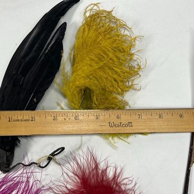 Vintage Lot of Multicolored Victorian Dress Fashion Accessories Feathers