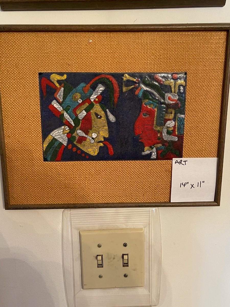 Aztec / Myan art canvas mat & framed