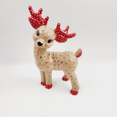 VINTAGE HAND PAINTED CERAMIC CHRISTMAS DOE