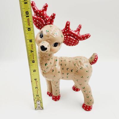 VINTAGE HAND PAINTED CERAMIC CHRISTMAS DOE