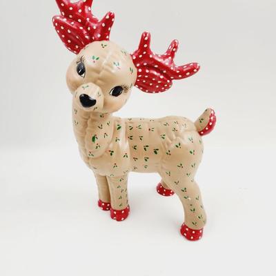 VINTAGE HAND PAINTED CERAMIC CHRISTMAS DOE